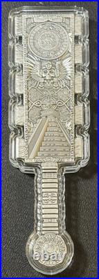 2026 2 Oz. 999 Silver Samoa Huitzilopochtli's Macuahuitl Antiqued Shaped Coin