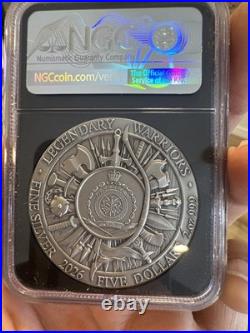 2026 $5 Niue William Wallace 2 oz High Relief Silver Antiqued and Gold NGCX MS10