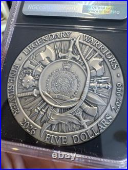 2026 $5 Niue William Wallace 2 oz High Relief Silver Antiqued and Gold NGCX MS10