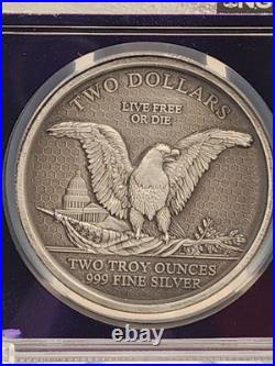 2026 Ascension Island 2oz Silver Liberty Eagle HR MS70 Antiqued TraderBea BERT