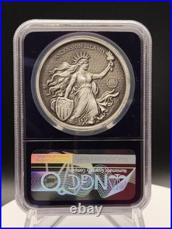 2026 Ascension Island 2oz Silver Liberty Eagle HR MS70 Antiqued TraderBea BERT