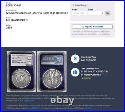 2026 Ascension Island 2oz Silver Liberty Eagle HR MS70 Antiqued TraderBea BERT