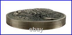 2026 Ascension Island Rogue Bison UHR Antiqued 2 Oz Silver Coin Box & COA
