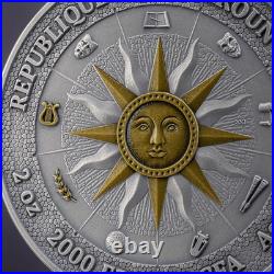 2026 Cameroon 2 oz Silver Antiqued The Nine Muses Erato and Polyhymnia