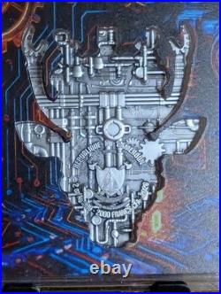 2026 Cameroon 2oz Steampunk Mech Antlers Antiqued. 999 Silver Blue UV Effect #11