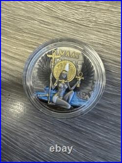 2026 Cameroon Echoes of Egypt Maat 2 oz Silver Antiqued High Relief Gilded Coin
