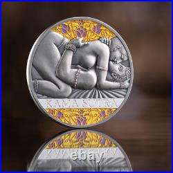 2026 Cameroon Kama Sutra III Moments of Love 1 oz Antique finish Silver Coin