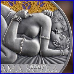 2026 Cameroon Kama Sutra III Moments of Love 1 oz Antique finish Silver Coin
