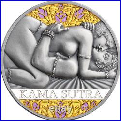 2026 Cameroon Kama Sutra III Moments of Love 1 oz Antique finish Silver Coin