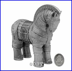 2026 Cameroon Shadows of Myths Trojan Horse 2 oz Silver Antiqued 3D Shaped Coin