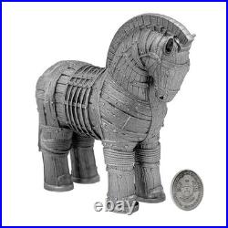 2026 Cameroon Shadows of Myths Trojan Horse 2 oz Silver Antiqued 3D Shaped Coin