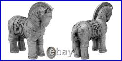 2026 Cameroon Shadows of Myths Trojan Horse 2 oz Silver Antiqued 3D Shaped Coin