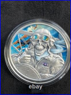 2026 Ghana Pilot Memento Mori 1 oz Antique finish Silver Coin
