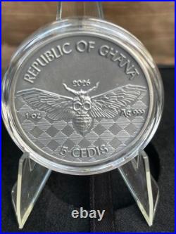 2026 Ghana Pilot Memento Mori 1 oz Antique finish Silver Coin