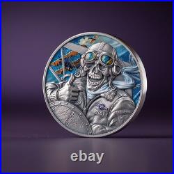 2026 Ghana Pilot Memento Mori 1 oz Antique finish Silver Coin