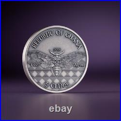 2026 Ghana Pilot Memento Mori 1 oz Antique finish Silver Coin