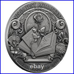 2026 Liberia 2 oz Silver Antiqued & Colored Paolo ir Francesca