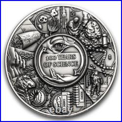 2026 Niue 2 oz Silver 100 Years of Science -Antiqued- Art Piece! # 244/500