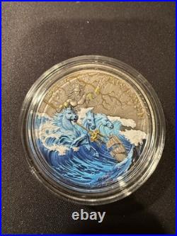 2026 Niue $5 Poseidon 2 oz High Relief Antiqued Silver Coin by T&S Coin