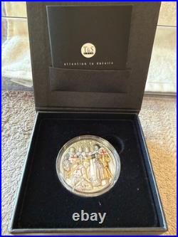 2026 Niue Knights Templar 2 oz Silver High Relief Antiqued Gold Gilded Coin
