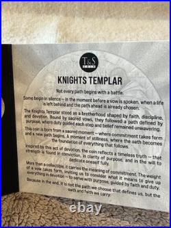 2026 Niue Knights Templar 2 oz Silver High Relief Antiqued Gold Gilded Coin