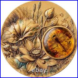 2026 Samoa Dragonfly Amber Mirage 2 oz Antique finish Silver Coin