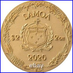 2026 Samoa Dragonfly Amber Mirage 2 oz Antique finish Silver Coin