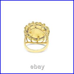 2Ct Lab-Created PANDA BEAR COIN Wadding Fashion Ring 14k Yellow Gold Finish