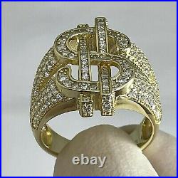 2Ct Round Cut Moissanite Money Men's Engagement Ring In 14K Yellow Gold Plated