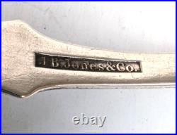 3 Large Antique COIN SILVER Boston 1830s Spoons J B Jones, N Harding 9 & 7 Lot