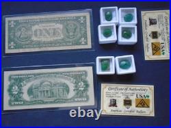 4 Pc. Lot- Rare Currency? Valuable Emerald? Gold-coin Estate Collection Sale