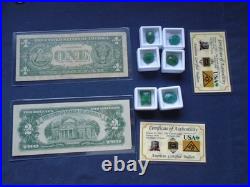 4 Pc. Lot- Rare Currency? Valuable Emerald? Gold-coin Estate Collection Sale