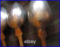 5 ANTIQUE COIN SILVER Fiddler SPOONS WILLIAM THOMSON NY 1820 120 GRAMS