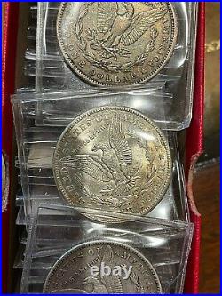 5 Silver Morgan Dollars Rare US Old Antique five Coin Lot 1878-1921