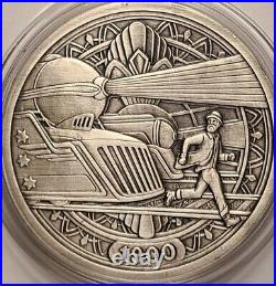 5 oz Silver Antique Hobo Nickel The Trains COA Low Mintage 2,500