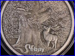5 oz Silver Nordic Creatures Frost Gaint' Antique with COA