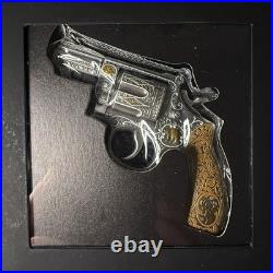 5oz 2024 Cameroon Revolver Gun Silver Antiqued High Relief Shaped Coin