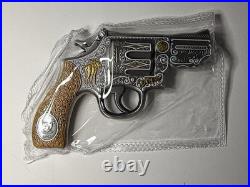 5oz 2024 Cameroon Revolver Gun Silver Antiqued High Relief Shaped Coin