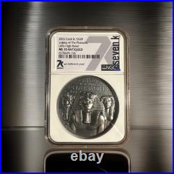 7k Metals 2022 Legacy of the Pharaohs 3oz 999 Antiqued Silver NGC MS70 Only 2022