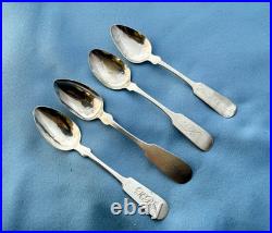 90 Coin Silver Scrap or Not 11 Teaspoons Different Makers All Damaged 159 Gr