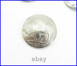 925 Sterling Silver Vintage Antique 11 Pcs U. S. 5 Cents Coin Buttons TR1102