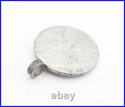 925 Sterling Silver Vintage Antique Austria Coin Medallion Pendant PT4419