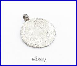 925 Sterling Silver Vintage Antique Austria Coin Medallion Pendant PT4419