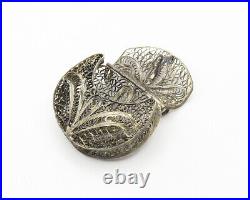 925 Sterling Silver Vintage Antique Floral Filigree Coin Purse (OPENS)- TR2056