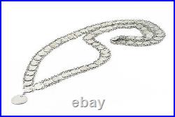 925 Sterling Silver Vintage Antique Guatemala Coin Chain Necklace NE1274