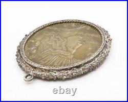 925 Sterling Silver Vintage Antique United States Dollar Coin Pendant- PT10607