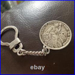 925 Sterling Silver Vintage Peruana Lima Coin Key Chain 1935 19.1 Gram