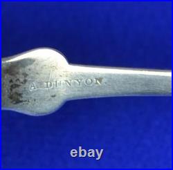 A. DUNYON COIN SILVER SPOONS (4) PORTLAND ME. RETAILER c1860 5 3/4 49 G