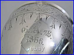 AMERICAN COIN SILVER GOBLET CHALICE CUP Gorham 1866 LARGE & SUPER HEAVY sterling