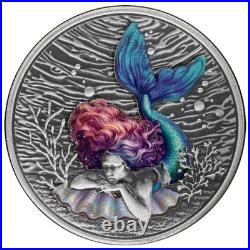 ANTIQUE COLOR Alpha Strike 2026 Samoa Mermaid Under the Sea 1 oz. 999 Silver